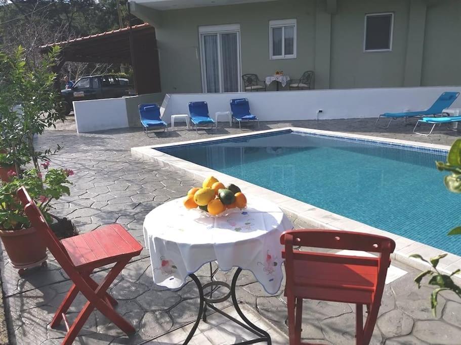 Greek Style Ground Floor Apartment & Pool Ialisos Exterior foto